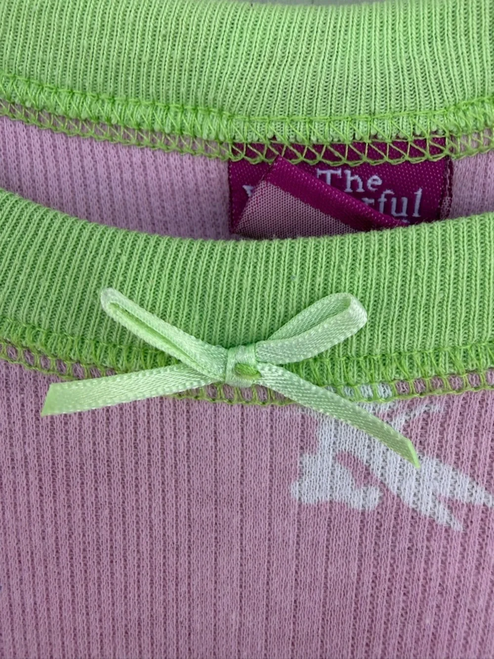 Disney Pink Fairy Print Pajama Set with Green Trim - Picture 9 of 9